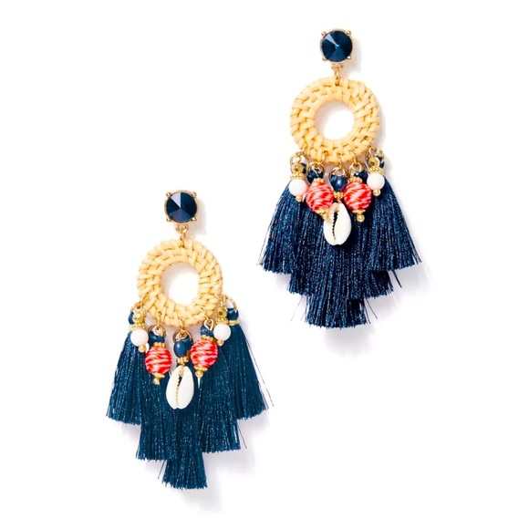 Lilly Pulitzer Jewelry Earrings By the Shore Navy Shell Beach summer NWT - Picture 4 of 4